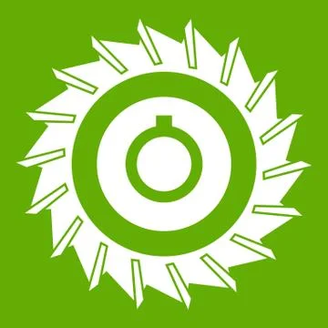 Circular saw disk icon green Ilustração Stock