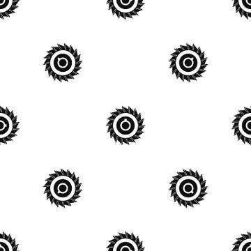Circular saw disk pattern seamless black Stock Illustration