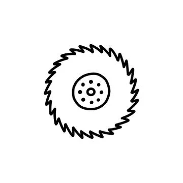 Circular saw doodle icon, vector line illustration Stock Illustration