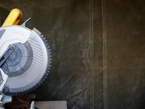 Circular saw on empty background with space for text 写真素材