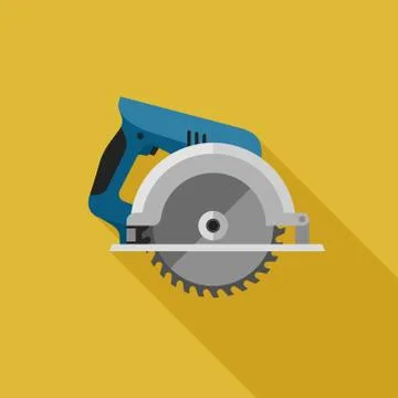 Circular saw flat icon Stock Illustration