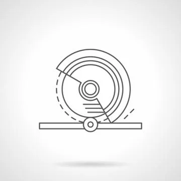 Circular saw flat line vector icon Stock Illustration