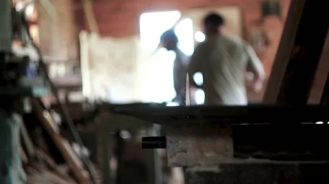 Circular saw in focus Stock Footage 66445863