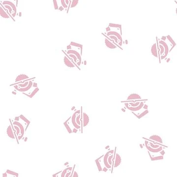 Circular saw glyph vector seamless pattern black Stock Illustration