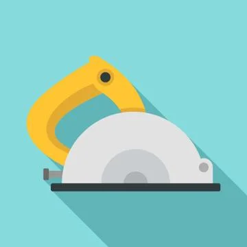 Circular saw icon, flat style 스톡 일러스트