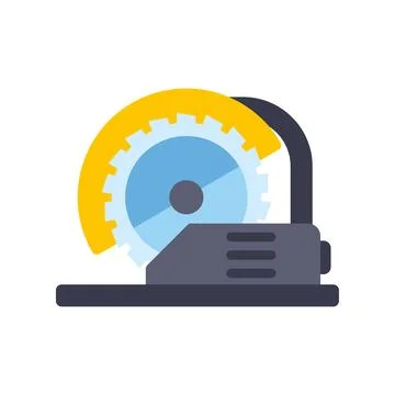 Circular saw icon representing carpentry and diy tools Stock Illustration