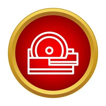 Circular saw icon representing construction and woodworking tools Stock Illustration