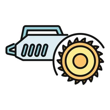 Circular saw icon representing construction woodworking tool Stock Illustration