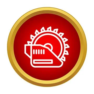 Circular saw icon representing woodworking and construction tools Stock Illustration