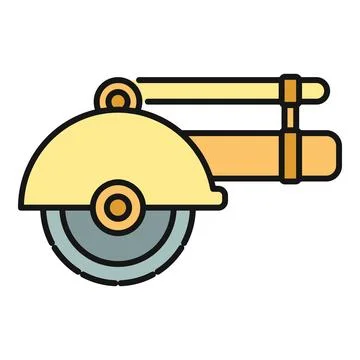 Circular saw icon representing woodworking and construction tool Stock Illustration