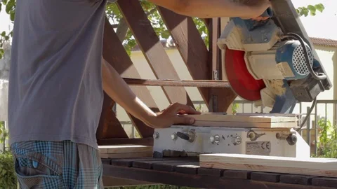 Circular Saw Lateral Shot Video stock 89770966