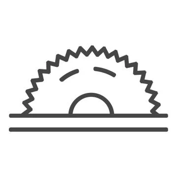 Circular saw line icon on white background Stock Illustration