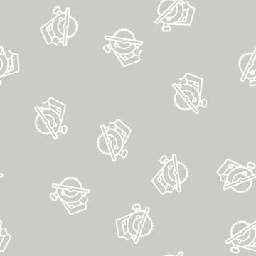 Circular saw line vector seamless pattern black Illustrazione stock