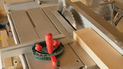 Circular saw machine in action.  Stock Footage 107122283