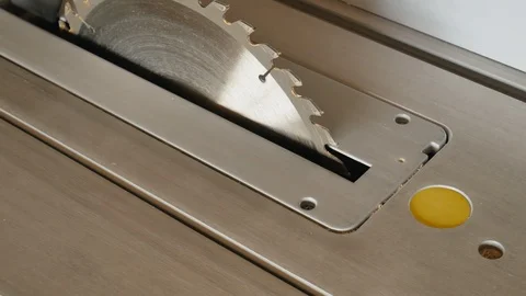 Circular saw machine in action.  Stock Footage 107122377