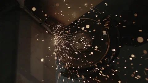 CIRCULAR SAW MAKING SPARKS Stock Footage 132687863