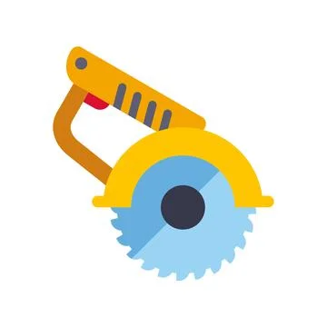 Circular saw power tool for carpentry construction work Stock Illustration