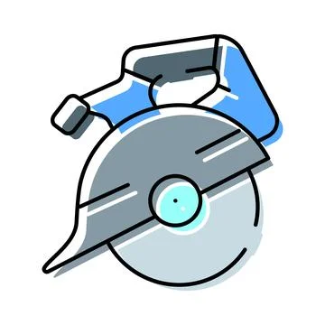 Circular saw power tool for cutting wood Stock Illustration