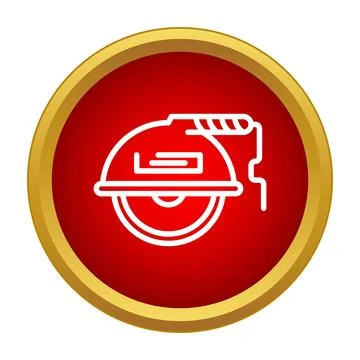 Circular saw power tool icon for construction and carpentry Stock Illustration