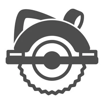 Circular saw solid icon, construction tools concept, electric circular saw Illustrazione stock
