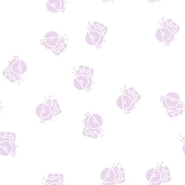 Circular saw tool glyph seamless pattern Stock Illustration