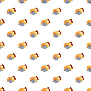 Circular saw tools seamless pattern on white background Illustrazione stock