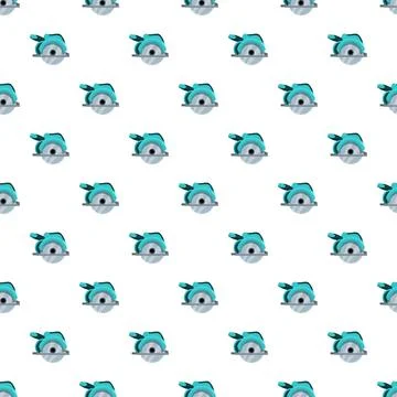 Circular saw tools seamless pattern for carpentry and construction Stock Illustration