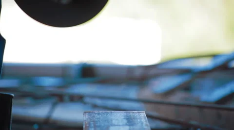 Circular saw working process at construction site Stock Footage 58065960