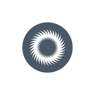 Circular Sawing Design Logo, sharp teeth, two circles logo. Stock vector illu Illustrazione stock