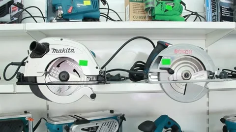 Circular saws in the shop Stock Footage 51298363