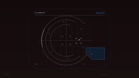 Circular Scanner HUD Interface Seamless Loop Stock Footage 342167111