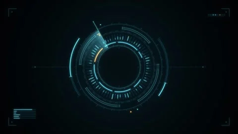 Circular Sci-Fi HUD Radial Gauge Rings Interface Seamless Loop Видео 347279391