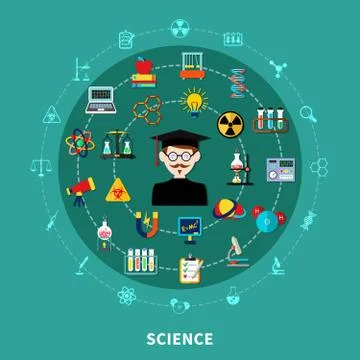 Circular Science Diagram 库存插图