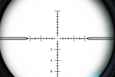 Circular scope with colored reflections on edges and transparent alpha chan.. Stock Photos