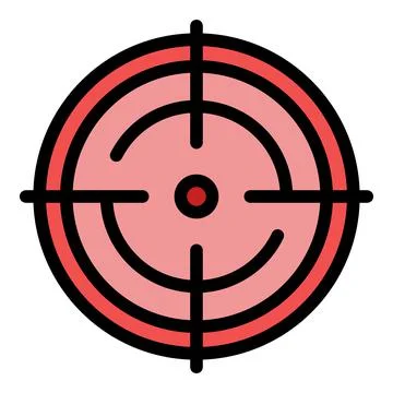 Circular scope sight icon color outline vector 스톡 일러스트