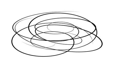 Circular scribble vector brush strokes resembling hand-drawn pencil loops. Ab Stock-Illustration