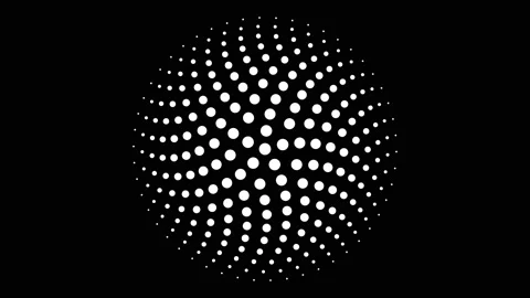 Circular seamless dot pattern 4K animation with 5 fold rotational symmetry Stock Footage 141259537