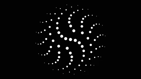 Circular seamless dot pattern 4K animation with two fold rotational symmetry Stock Footage 141437503