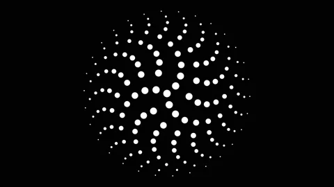 Circular seamless dot pattern 4K animation with three fold rotational symmetry Stock Footage 141526088