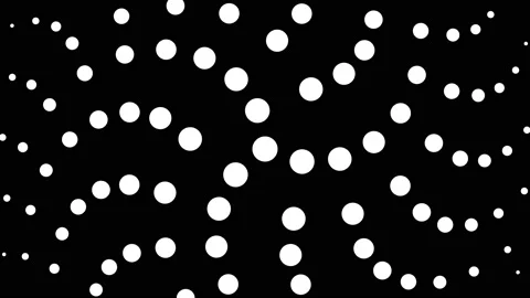 Circular seamless dot pattern 4K animation with three fold rotational symmetry Stock Footage 141526141