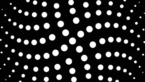 Circular seamless dot pattern 4K animation with four fold rotational symmetry Stock Footage 142963787