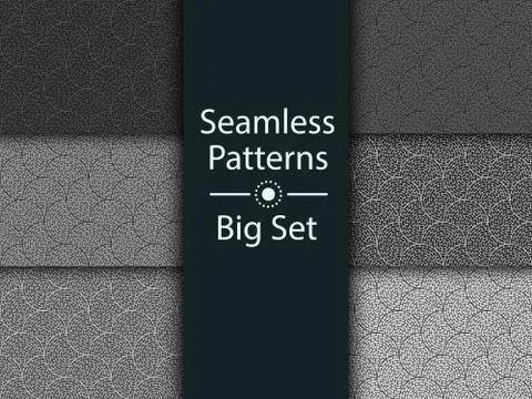 Circular seamless pattern of colored labyrinth, BIG SET, flat 스톡 일러스트