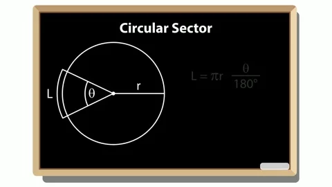 Circular Sector Formula on Blackboard Stock Footage 318282431