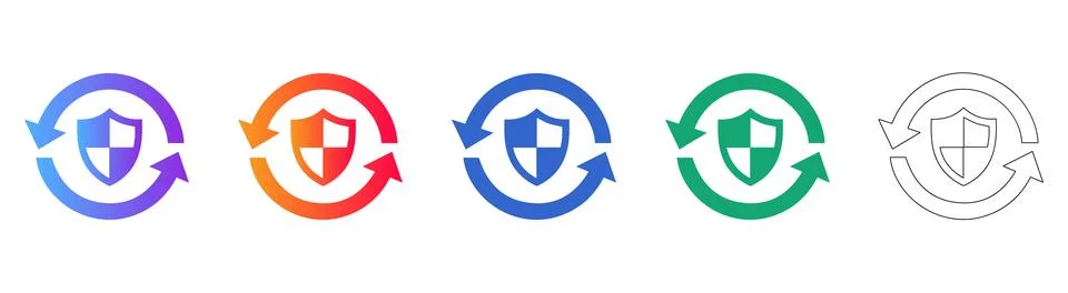 Circular Security Refresh Icons Stock Illustration