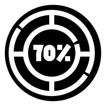 Circular seventy percent progress bar data icon Illustrazione stock