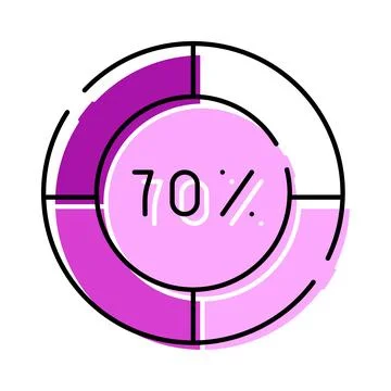 Circular seventy percent progress bar completion infographic Stock Illustration