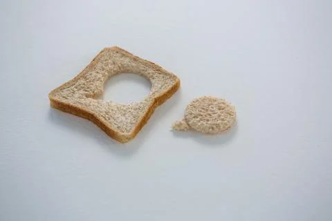 Circular shape on bread slice Stock Photos