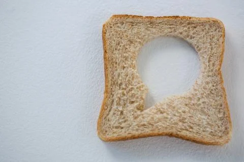 Circular shape on bread slice Stock Photos