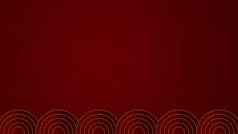 Circular Shape in Chinese Pattern Rotating on Gradient Red Background Stock Footage 261423638