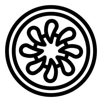 Circular shape forming abstract floral pattern inside a circle Stock Illustration